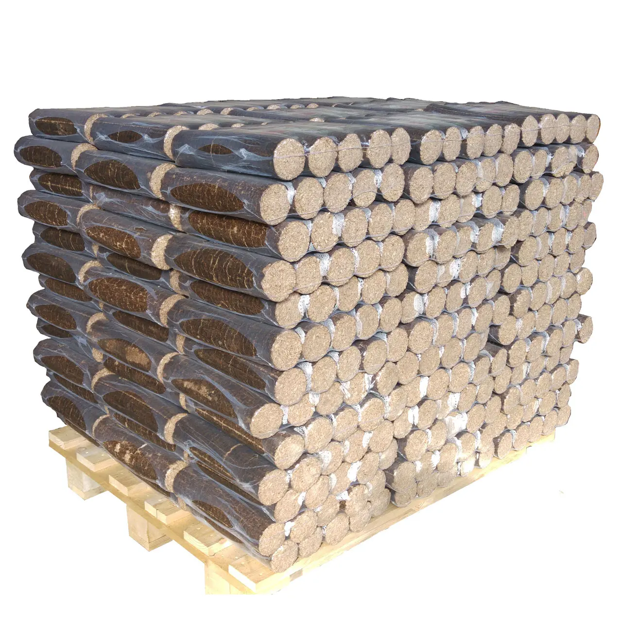 Palette de bûches densifiées